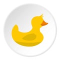 Yellow toy duck icon circle Royalty Free Stock Photo