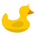 Yellow toy duck icon isolated Royalty Free Stock Photo