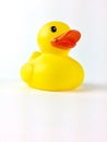 Yellow toy duck isolated on white background Royalty Free Stock Photo