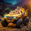 Heman Tv Series: A Toy Truck Adventure In The Style Of Nikon D850 Royalty Free Stock Photo