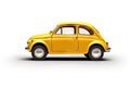 Yellow Toy Retro Car, a Nostalgic Delight, Captured on White Background. created with Generative AI Royalty Free Stock Photo
