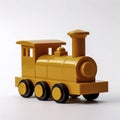 A yellow toy train with black wheel made for kids Royalty Free Stock Photo