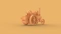 Yellow tractor concept 3d rendering Royalty Free Stock Photo