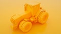 Yellow Tractor. Minimal idea concept. 3d illustration Royalty Free Stock Photo