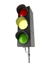 Yellow traffic light Royalty Free Stock Photo