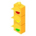 Yellow traffic lights icon, isometric style Royalty Free Stock Photo