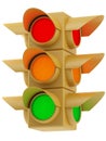 Yellow traffic lights on white background
