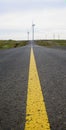 Yellow traffic line in the center of the road Royalty Free Stock Photo