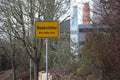 Yellow traffic sign with local town names. Niederstetten in Baden-Wurttemberg, Germany Royalty Free Stock Photo