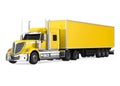 Yellow Trailer Truck Isolated
