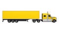 Yellow Trailer Truck Isolated