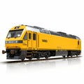 Hyper-realistic Yellow Locomotive With Streamlined Design