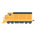 Yellow train icon cartoon vector. Cargo wagon