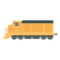 Yellow train icon cartoon vector. Cargo wagon Royalty Free Stock Photo