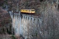 The Yellow Train Train Jaune on Sejourne bridge