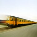Yellow train in speed Royalty Free Stock Photo