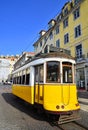 Yellow Tram, Lisbon Royalty Free Stock Photo