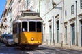 Yellow tram Lisbon Royalty Free Stock Photo