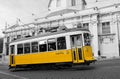 Yellow tram in Lisbon