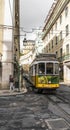 Yellow tram of Lisbon Royalty Free Stock Photo