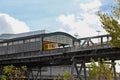 Yellow Tram,train U-Bahn in Berlin transport black white color Royalty Free Stock Photo