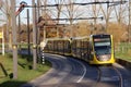 Yellow trams of U-NET riding on the Uithoflijn