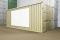 Yellow transportation container with empty banner