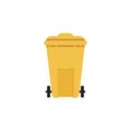 Yellow trash dumpster