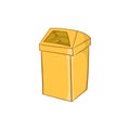 Yellow trash icon, cartoon style Royalty Free Stock Photo