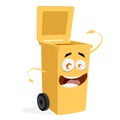 Yellow trashcan clipart