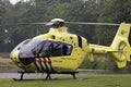 Yellow trauma helicopter
