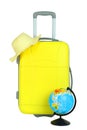 Yellow travel suitcase