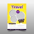 Yellow travel tour flyer annual report Brochure design template vector. Business Flyers infographic magazine poster.Abstract