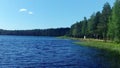 Tsaritsyno Lake surrounding forests with pine