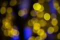 Yellow tree lights bokeh Royalty Free Stock Photo