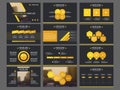 Yellow triangle Bundle infographic elements presentation template. business annual report, brochure, leaflet, advertising flyer, Royalty Free Stock Photo