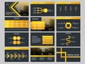 Yellow triangle Bundle infographic elements presentation template. business annual report, brochure, leaflet, advertising flyer, Royalty Free Stock Photo