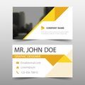 Yellow triangle corporate business card, name card template ,horizontal simple clean layout design template , Business banner Royalty Free Stock Photo