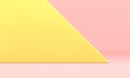Yellow triangle 3d background showcase geometric form product presentation scene realistic vector