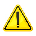 Yellow Triangle with Exclamation Mark Warning Sign as Safety Equipment for Construction and Industrial Site Vector