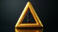 Yellow triangle icon with black exclamation mark for caution and warning design Royalty Free Stock Photo