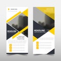 Yellow triangle roll up business brochure flyer banner design , cover presentation abstract geometric background,