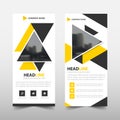 Yellow triangle roll up business brochure flyer banner design , cover presentation abstract geometric background,