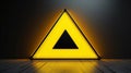 Yellow triangular sign. Grungy style danger sign with skull and cross bones on white background. Rusty. Warning. Caution Royalty Free Stock Photo