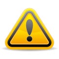 yellow triangular warning sign