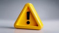 Yellow triangular warning sign with black exclamation mark symbol on a simple neutral background conveying caution and alert Royalty Free Stock Photo