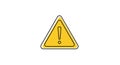 Yellow triangular warning sign with a Royalty Free Stock Photo