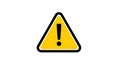 Yellow triangular warning sign with a Royalty Free Stock Photo