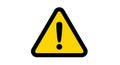 Yellow triangular warning sign with a Royalty Free Stock Photo