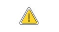 Yellow triangular warning sign with a Royalty Free Stock Photo